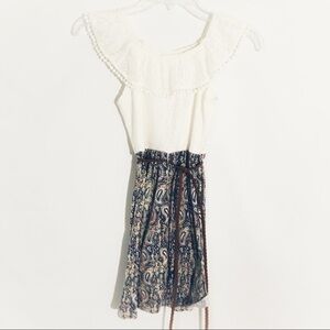 Xhilaration Lace & Paisley Print Dress 7/8
